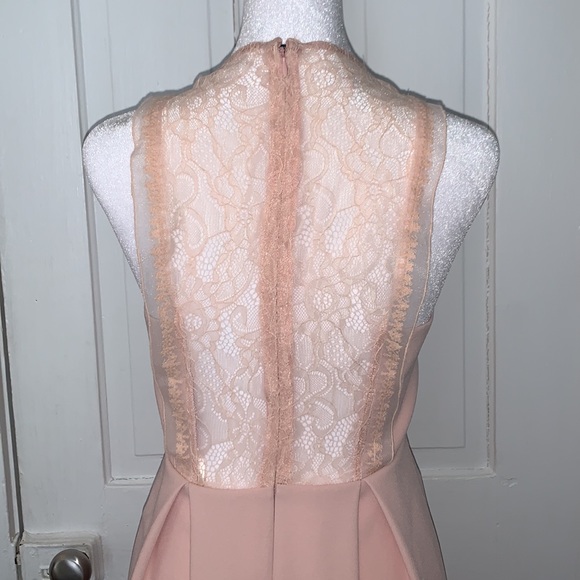 BCBG SLEEVELESS PINK FIT AND FLARE DRESS WITH LACE BACK - Picture 5 of 8